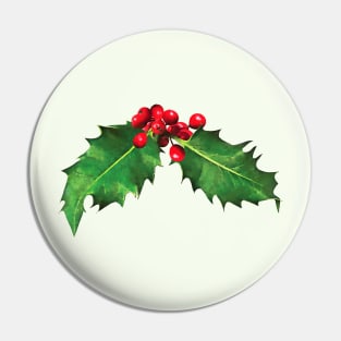 Christmas Holly Pin