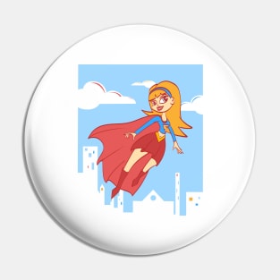 Be A Super Girl Pin