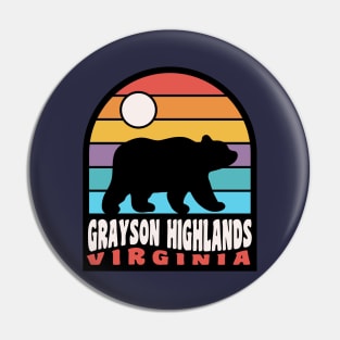 Grayson Highlands State Park Camping Virginia Bear Pin
