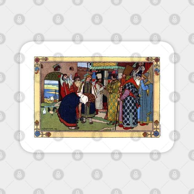 Vasilisa the Beautiful and the King - Ivan Bilibin Magnet by forgottenbeauty