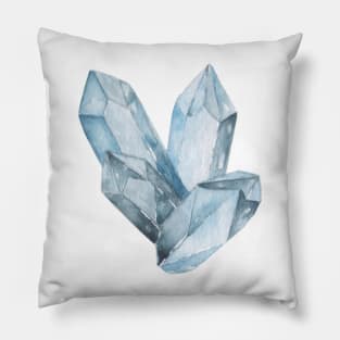 Blue crystals watercolor Pillow