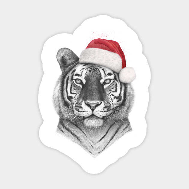 Christmas tiger - Tiger - Sticker