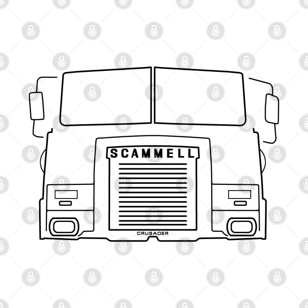 Scammell Crusader classic truck outline black by soitwouldseem