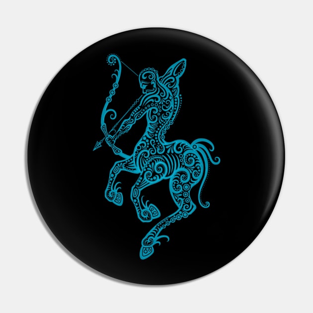 Blue Sagittarius Zodiac Sign Pin by jeffbartels