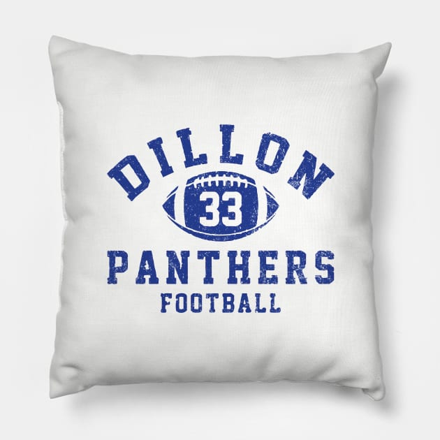 Dillon Panthers Football - #33 Tim Riggins - vintage logo Pillow by BodinStreet