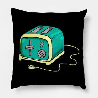 A nice green toaster with yellow trim Pillow