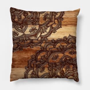 Burnt Wood Chocolate Doodle Pillow