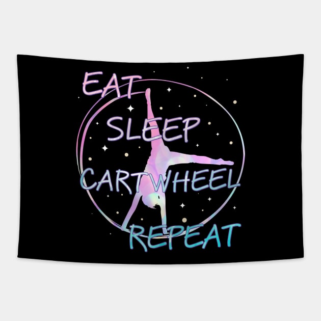 Eat Sleep Cartwheel Repeat Gymnast Girl Tapestry by Foxxy Merch