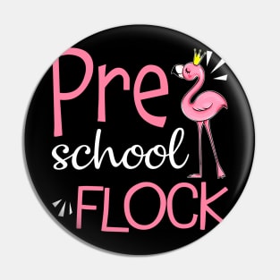 Flamingo Back To School Preschool Flock Pin