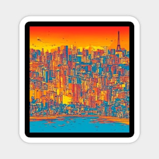 City Romantic Sunset Magnet