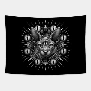 three eyed sphynx cat Tapestry