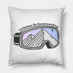 Sunset Mountain Ski Goggles | I'd Rather Be Snowboarding Pillow