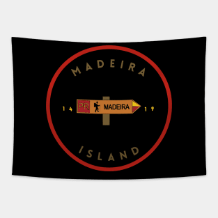 Madeira Island 1419 logo with the Recommended Walking Route sign (PR) in colour Tapestry