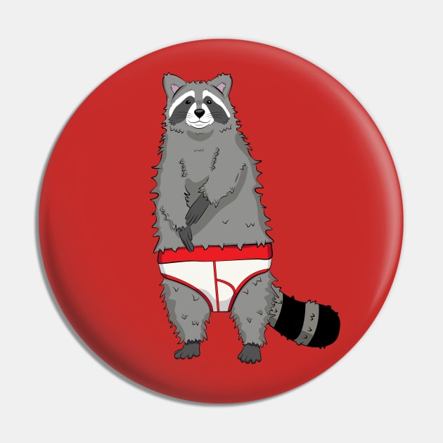 Underwear Raccoon Pin by Duck Taylor