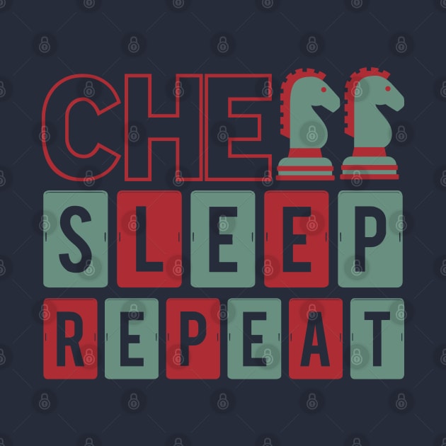 Vintage chess set player Chess Sleep Repeat T-shirt by onalive