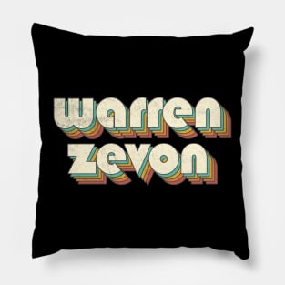 Retro Vintage Rainbow Warren Letters Distressed Style Pillow