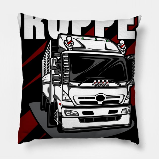 Trucker Truck Driver Trucks Highway Freighter Gift Pillow by Tee__Dot