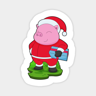 Pig Christmas Package Magnet