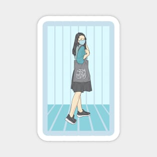 Women in Blue Cloud Collection Magnet