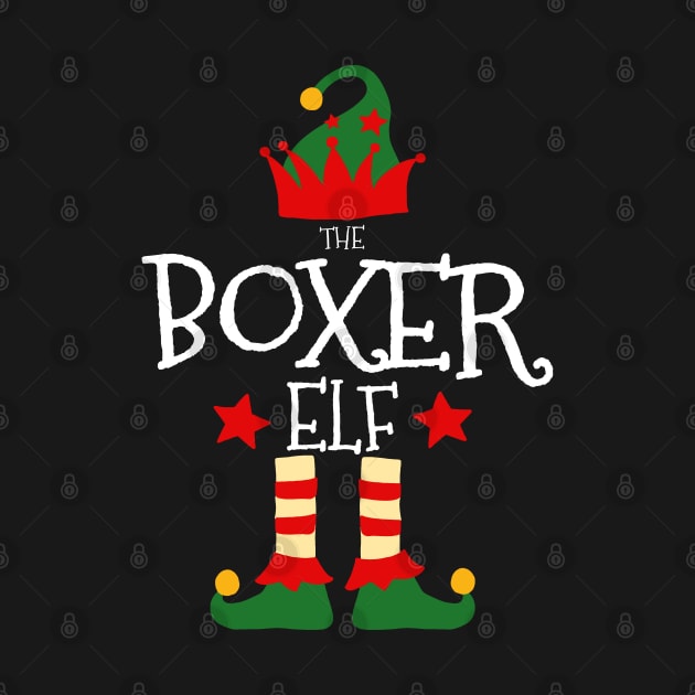Boxer Elf Matching Family Group Christmas Party Pajamas by uglygiftideas
