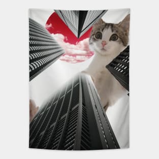 Cat buildings Tapestry