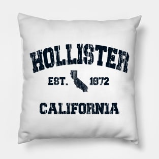 Hollister California CA Vintage State Athletic Navy Style T-Shirt Pillow