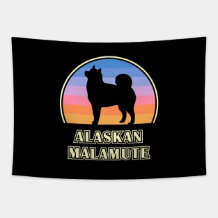 Alaskan Malamute Vintage Sunset Dog Tapestry