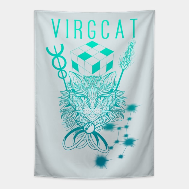 Zodiacat, a zodiac cattery: virgo - virgcat Tapestry by Blacklinesw9