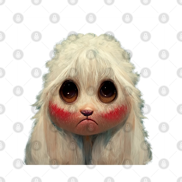 Adorable Sad Lamb with Big Eyes by DigitPaint