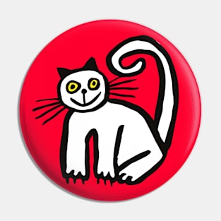 Happy Cat in Red Pin