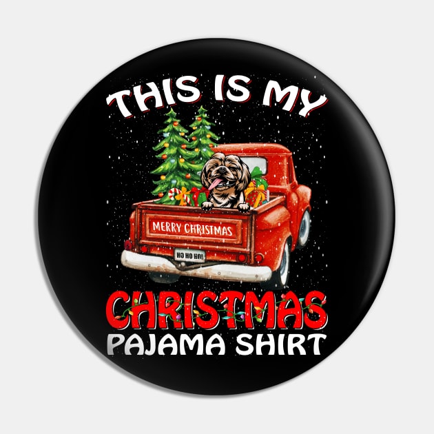 This Is My Christmas Pajama Shirt Shih Tzu Truck Tree Pin by intelus