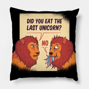 Lion Unicorn Humor Pillow