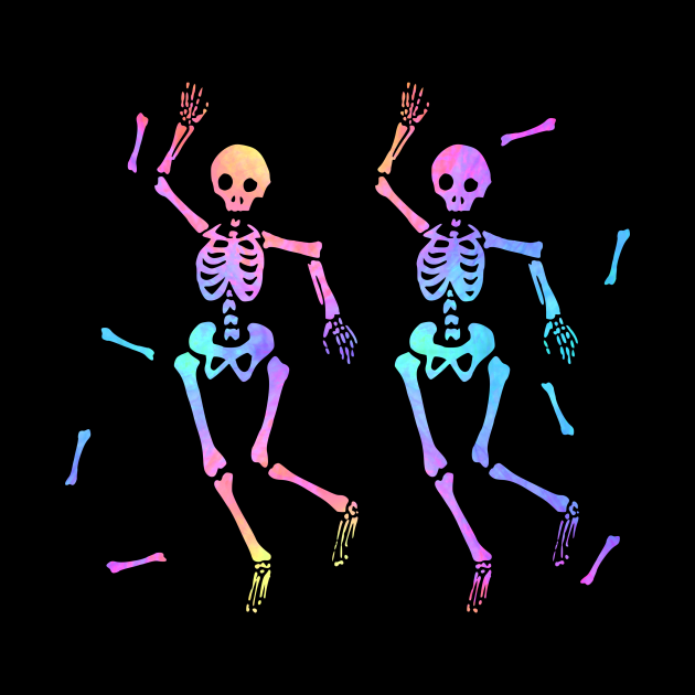 Colorful Dancing Skeletons by Olooriel