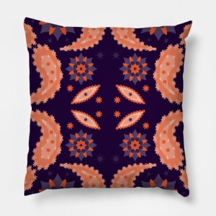 Floral pattern with leaves and flowers paisley style Pillow