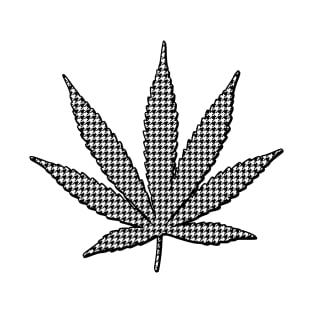 Houndstooth Weed Leaf - Solid T-Shirt