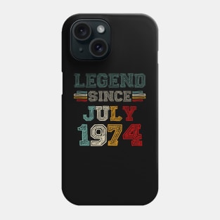 49 Years Old Legend Since July 1974 49th Birthday Phone Case