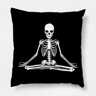 Meditating Skeleton Pillow