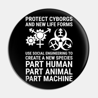 protect cyborgs - white text Pin