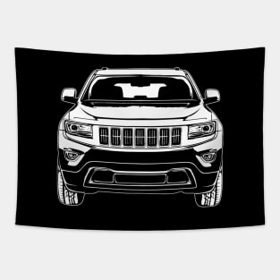 White Grand Cherokee Sketch Art Tapestry