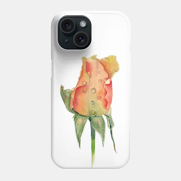 Yellow rose bud Phone Case by InnaPatiutko