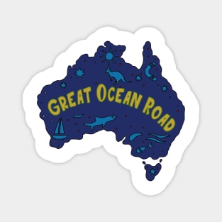 AUSSIE MAP GREAT OCEAN ROAD Magnet