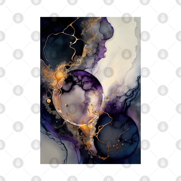 Purple Globe - Abstract Alcohol Ink Resin Art by inkvestor