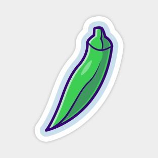 Okra Vegetable Cartoon Magnet