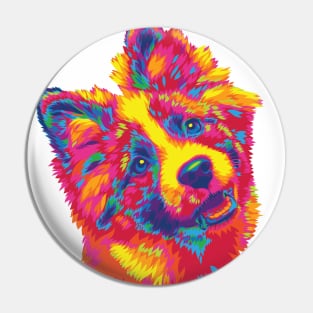 Rainbow Fluff Puff Pin