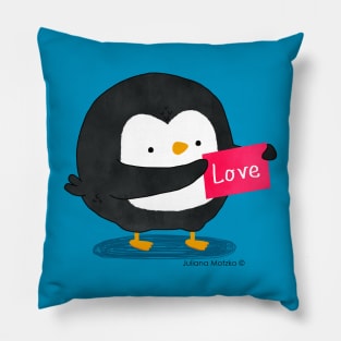 Penguin with a Love board Pillow