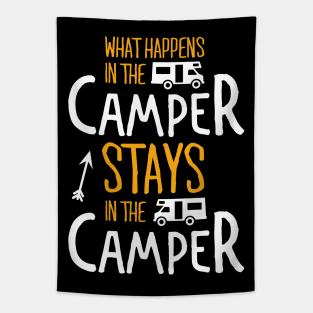 WHAT HAPPENS IN THE CAMPER Tapestry