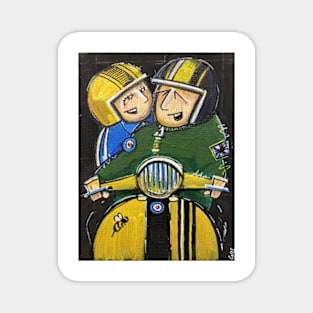 Retro Scooter, Classic Scooter, Scooterist, Scootering, Scooter Rider, Mod Art Magnet