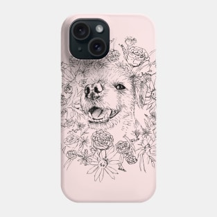 Lilly and Flowers - Border Terrier Phone Case