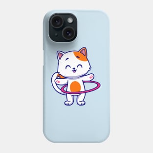 Cute Cat Playing Hula Hoop Cartoon Phone Case