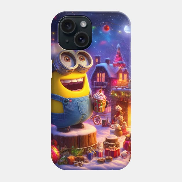 Merry Minions: Festive Christmas Art Prints Featuring Whimsical Minion Designs for a Joyful Holiday Celebration! Phone Case by insaneLEDP